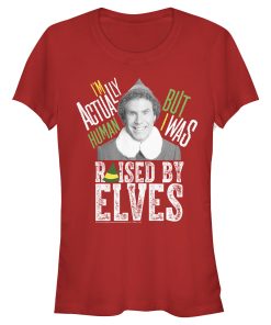 Junior’s Elf Buddy Human Raised By Elves T-Shirt