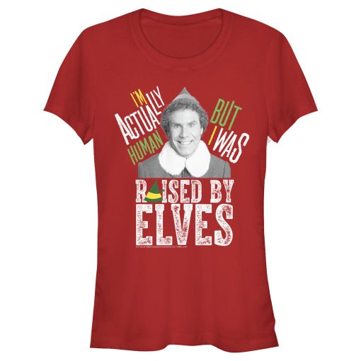 Junior’s Elf Buddy Human Raised By Elves T-Shirt