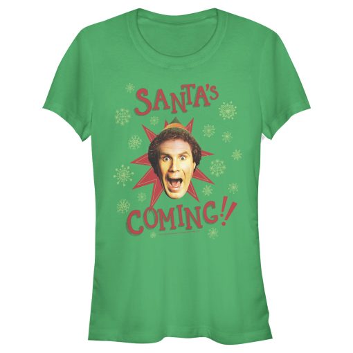 Junior’s Elf Buddy Santa’s Coming T-Shirt