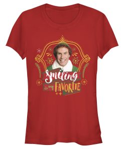 Junior’s Elf Buddy Smiling is My Favorite T-Shirt