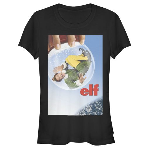 Junior’s Elf Buddy Snow Globe Poster T-Shirt