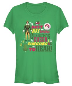 Junior’s Elf Christmas Cheer Loud Singing T-Shirt
