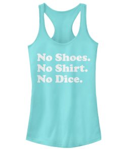 Junior’s Fast Times at Ridgemont High No Shirt No Dice Racerback Tank Top