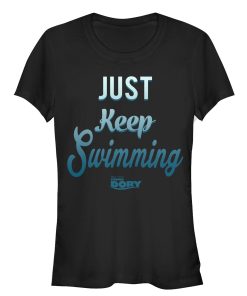 Junior’s Finding Dory Just Keep Swimming Motto T-Shirt