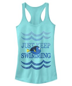 Junior’s Finding Dory Keep Swimming Waves Racerback Tank Top