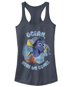 Junior’s Finding Dory Ocean Here We Come Racerback Tank Top