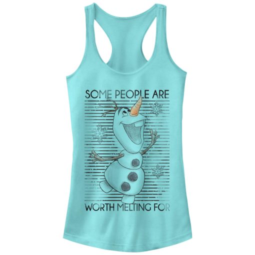 Junior’s Frozen Olaf Worth Melting For Racerback Tank Top