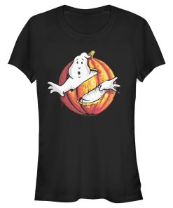 Junior’s Ghostbusters Halloween Pumpkin Logo T-Shirt