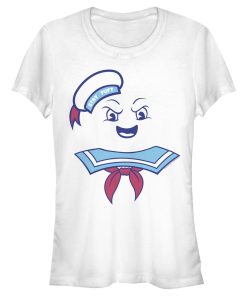 Junior’s Ghostbusters Stay Puft Marshmallow Man Face T-Shirt