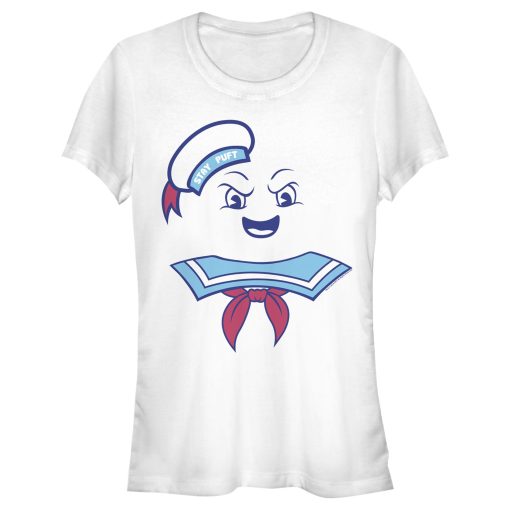 Junior’s Ghostbusters Stay Puft Marshmallow Man Face T-Shirt