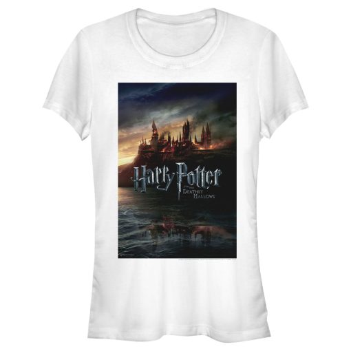 Junior’s Harry Potter Deathly Hallows Hogwarts Poster T-Shirt