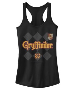 Junior’s Harry Potter Gryffindor Argyle Print Racerback Tank Top