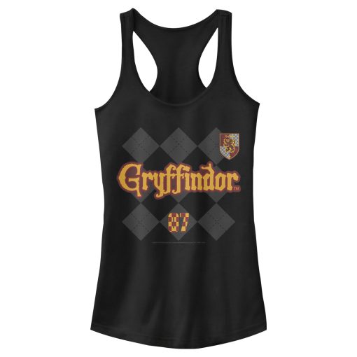 Junior’s Harry Potter Gryffindor Argyle Print Racerback Tank Top