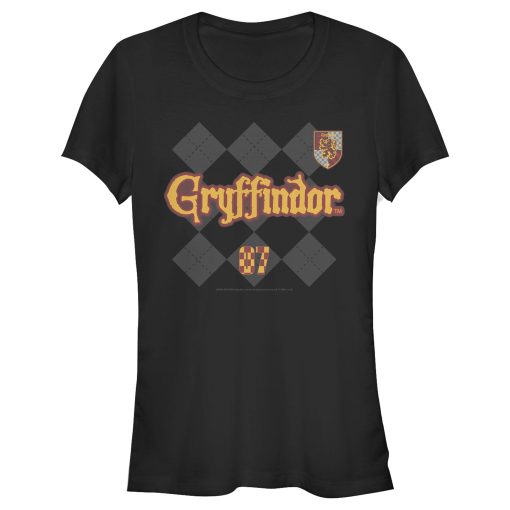 Junior’s Harry Potter Gryffindor Argyle Print T-Shirt