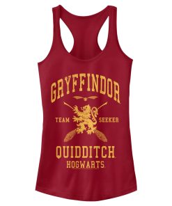 Junior’s Harry Potter Gryffindor Quidditch Gold Team Seeker Racerback Tank Top