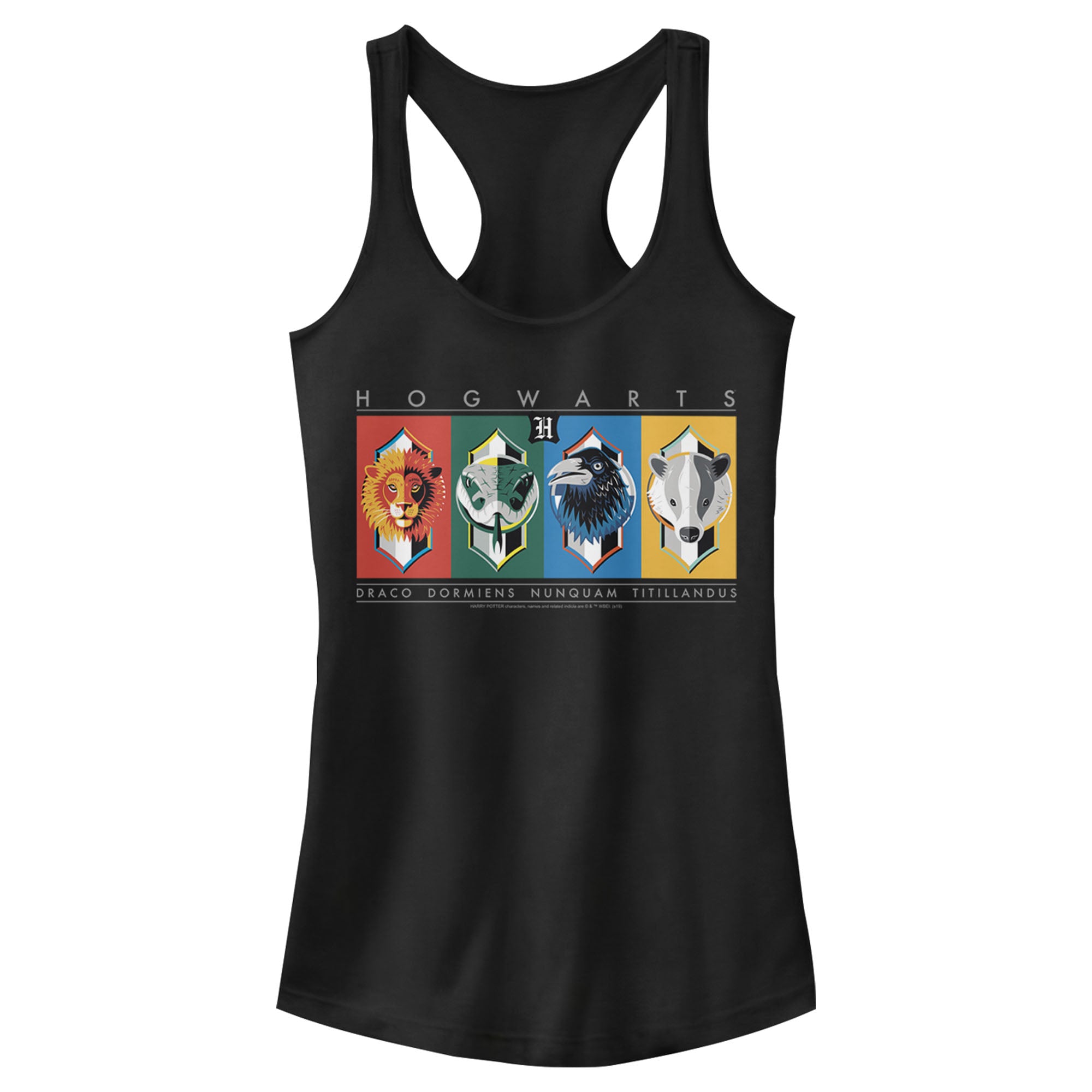 Junior's Harry Potter Hogwarts House Mascots Racerback Tank Top Junior's Harry Potter Hogwarts House Mascots Racerback Tank Top