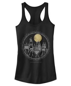 Junior’s Harry Potter Hogwarts Line Art Moonrise Racerback Tank Top