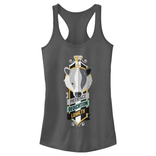 Junior’s Harry Potter Hufflepuff Patience Dedication Loyalty Racerback Tank Top