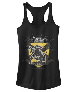 Junior’s Harry Potter Hufflepuff Snitch Crest Racerback Tank Top