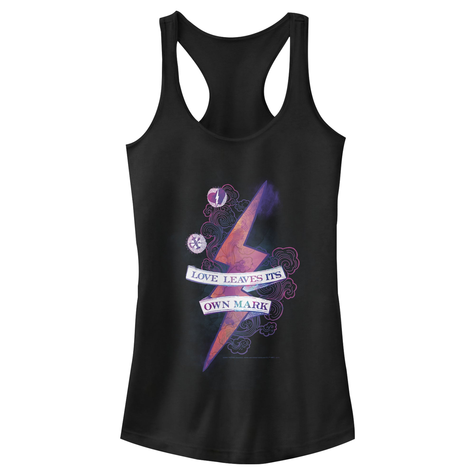 Junior's Harry Potter Love Leaves Its Own Mark Racerback Tank Top Junior's Harry Potter Love Leaves Its Own Mark Racerback Tank Top