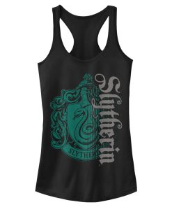 Junior’s Harry Potter Slytherin Dark Badge Logo Racerback Tank Top