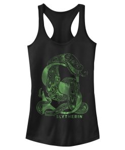 Junior’s Harry Potter Slytherin S Logo Racerback Tank Top