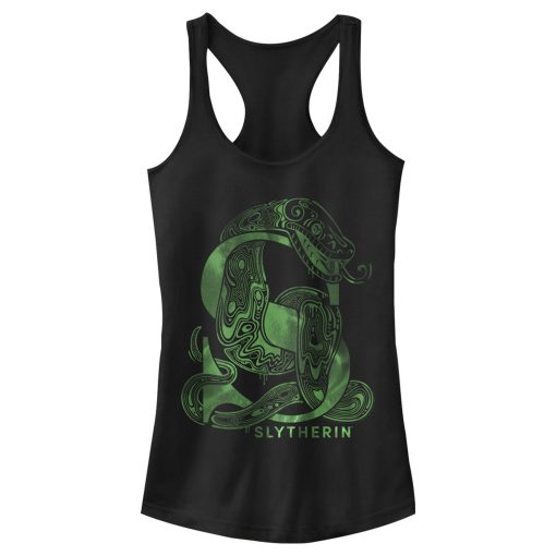 Junior’s Harry Potter Slytherin S Logo Racerback Tank Top