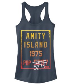 Junior’s Jaws Amity Island Population Racerback Tank Top