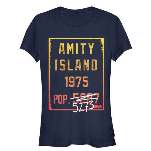 Junior’s Jaws Amity Island Population T-Shirt