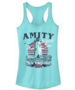 Junior’s Jaws Amity Island Tourist Lighthouse Racerback Tank Top