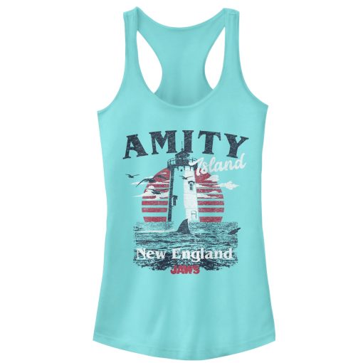 Junior’s Jaws Amity Island Tourist Lighthouse Racerback Tank Top