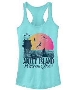 Junior’s Jaws Amity Island Tourist Welcome Racerback Tank Top