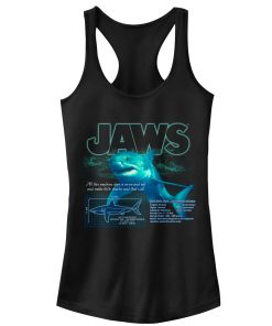 Junior’s Jaws Shark Blueprint Racerback Tank Top