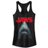 Junior’s Jaws Shark Teeth Poster Racerback Tank Top
