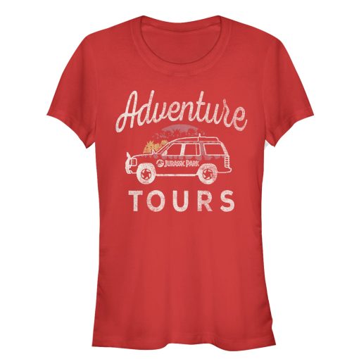 Junior’s Jurassic Park Adventure Car Tours T-Shirt