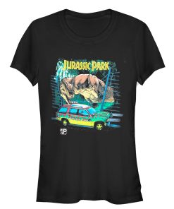 Junior’s Jurassic Park Car Chase Scene T-Shirt