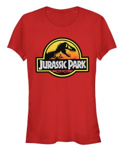 Junior’s Jurassic Park Logo Outlined T-Shirt