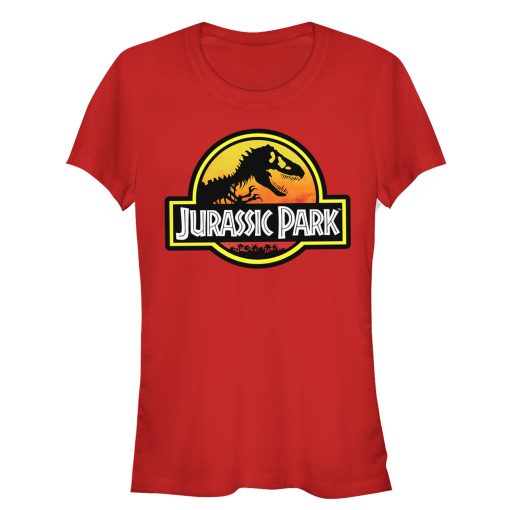 Junior’s Jurassic Park Logo Outlined T-Shirt