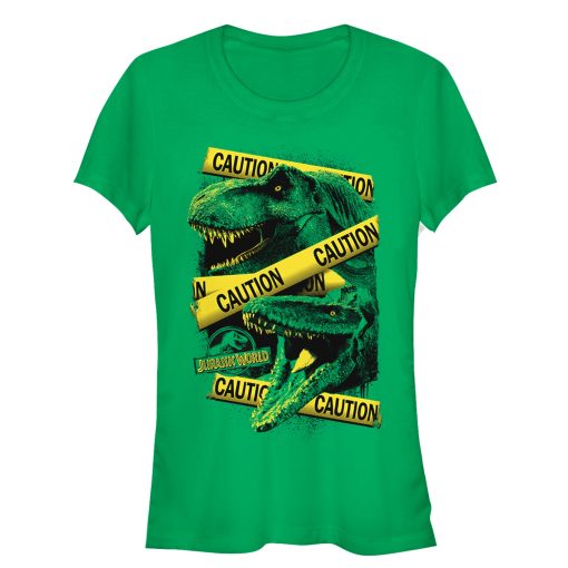 Junior’s Jurassic World Fallen Kingdom Caution Tape T-Shirt