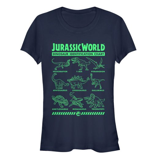 Junior’s Jurassic World Fallen Kingdom Dinosaur Identification Card T-Shirt