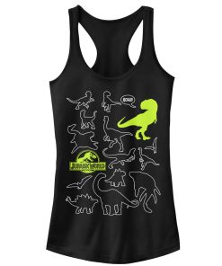 Junior’s Jurassic World Fallen Kingdom Dinosaur Outline Racerback Tank Top