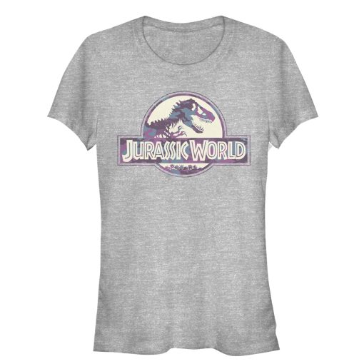 Junior’s Jurassic World Light Camo Logo T-Shirt