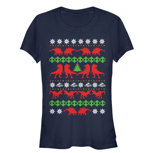 Junior’s Jurassic World Ugly Christmas T.Rex T-Shirt