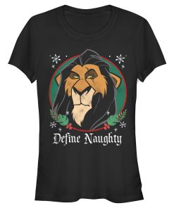 Junior’s Lion King Christmas Scar Define Naughty T-Shirt