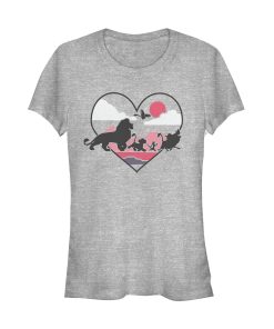 Junior’s Lion King Heart Silhouettes T-Shirt