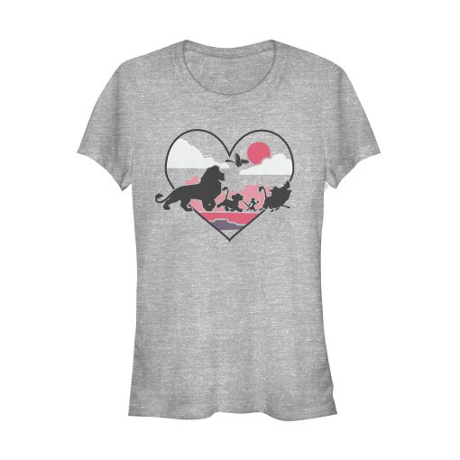 Junior’s Lion King Heart Silhouettes T-Shirt