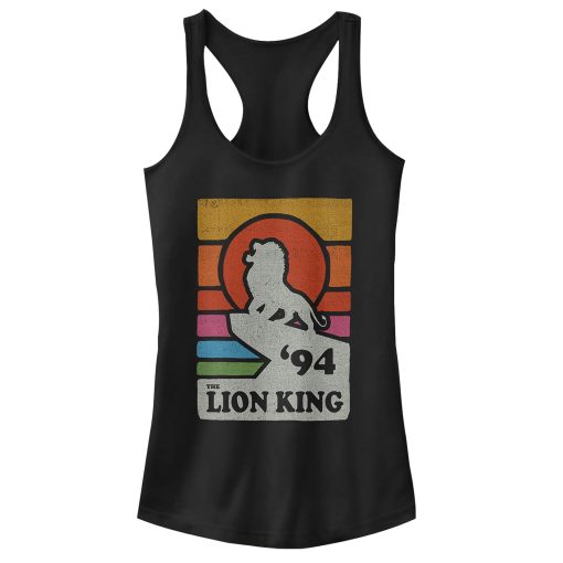 Junior’s Lion King Retro Rainbow ’94 Silhouette Racerback Tank Top