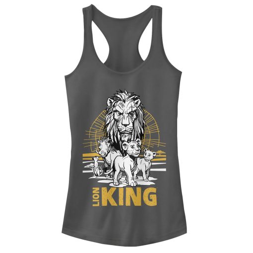 Junior’s Lion King Savannah Sunset Crew Racerback Tank Top