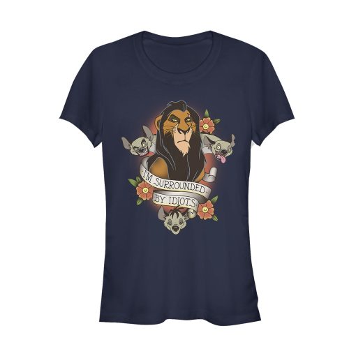 Junior’s Lion King Scar Surrounded By Idiots Tattoo T-Shirt