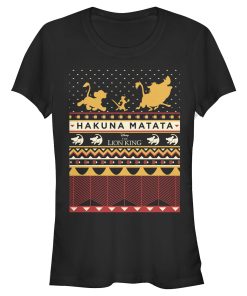 Junior’s Lion King Ugly Christmas Hakuna Matata T-Shirt